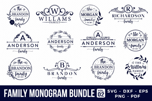 Download Family Monogram SVG Bundle Vol.2 - Svg bundle Collection
