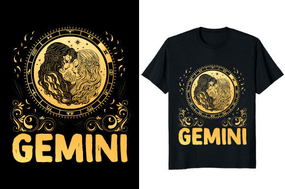 Download Gemini Zodiac Graphic T-shirt Design - Graphic Collection