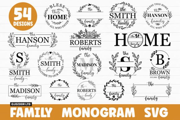 Download Family Name Monogram SVG Bundle - Svg bundle Collection