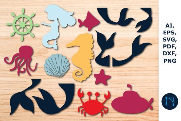 Download Paper Cut Mermaid Nautical SVG Bundle - Svg bundle Collection