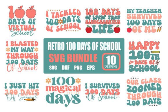 Download 100 Days of School Retro SVG Bundle - Svg bundle Collection