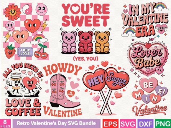 Download Retro Valentine's Day SVG Bundle - Svg bundle Collection