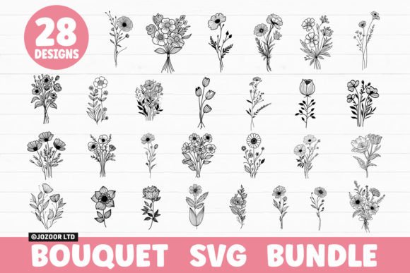 Download Wildflower Flower Bouquet SVG Bundle - Svg bundle Collection