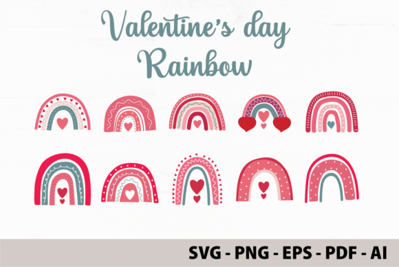 Download Boho Rainbow Valentine's Day SVG Bundle - Svg bundle Collection