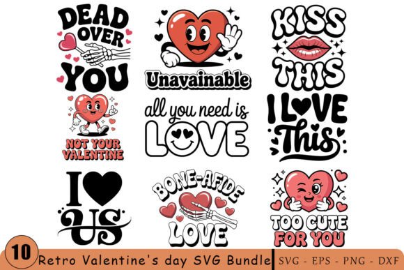 Download Retro Valentine’s Day Quotes SVG Bundle - Svg bundle Collection